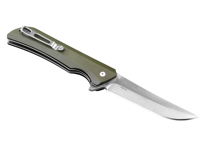 Ruike P121 Hussar Flipper Folding Knife, 14C28N Sandvik, G10 Green